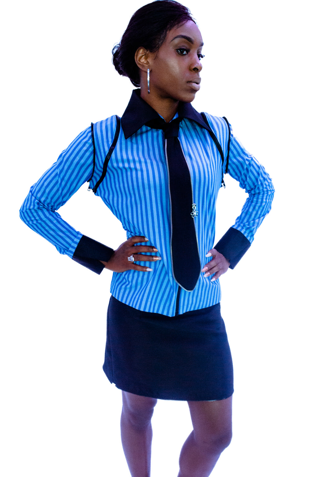 zip tie top women Flight Attendant Zip Tie
